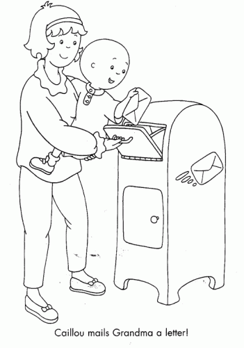 letter coloring sheet. caillou coloring page