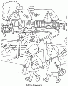  Caillou off to daycare coloring pages 