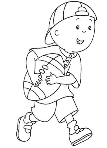 Caillou Plays Football Coloring