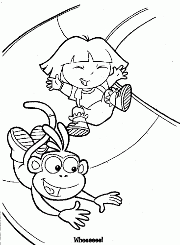 Dora and Boots printable free pages. Coloring free printable pages Dora The 