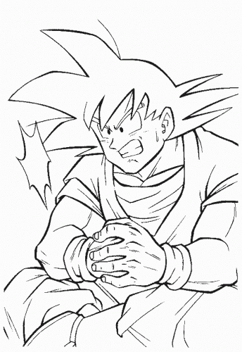 Goku Coloring Page: Great goku training camehame dragon ball z coloring 