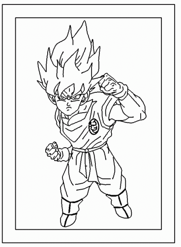 My Family Fun - DragonBall Z Goku Coloring page Popular coloring page of 