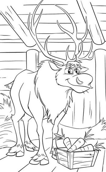 Frozen Sven Reindeer Coloring page