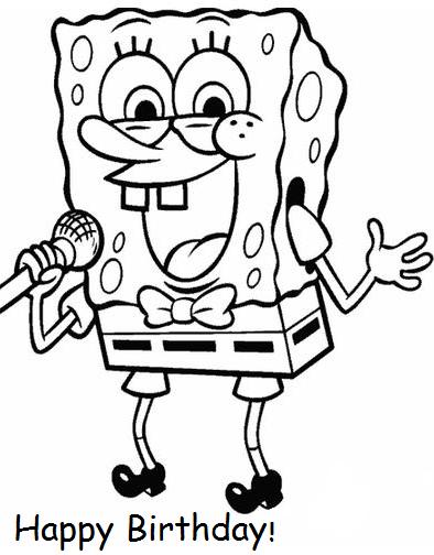 Spongebob Birthday Coloring Pages