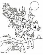  Santa Claus and Rudolph Sleigh Coloring Pages 