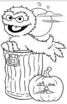  Sesame Street Oscar Halloween Coloring Pages 