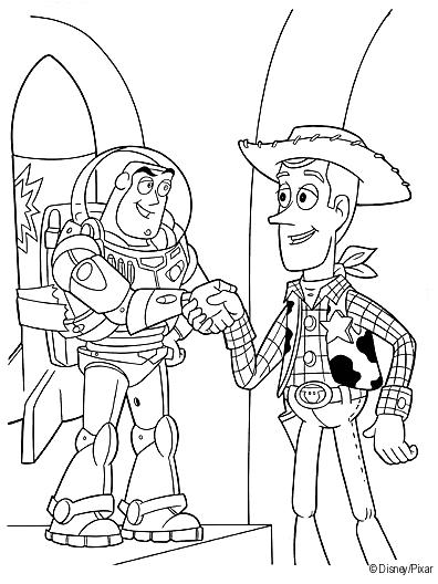 Woody Buzz Lightyear coloring pages.