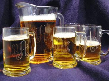  Engraved 5 Piece Beer Bar Set 