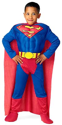 My Family Fun - Deluxe Muscle Chest Superman Costume Dress up play ...